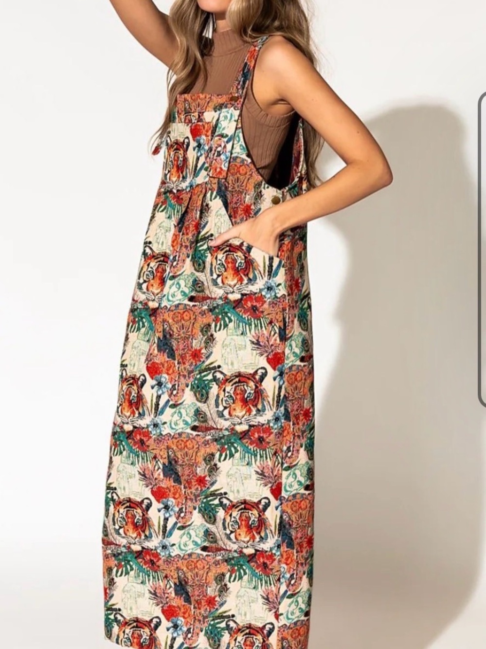 Can't Tame Me Overall Dress in Wild Soul Jacquard Medium NWT